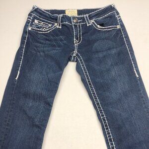 VINTAGE L.A. IDOL DENIM CAPRIS 5/29x21 CRYSTALS 💎